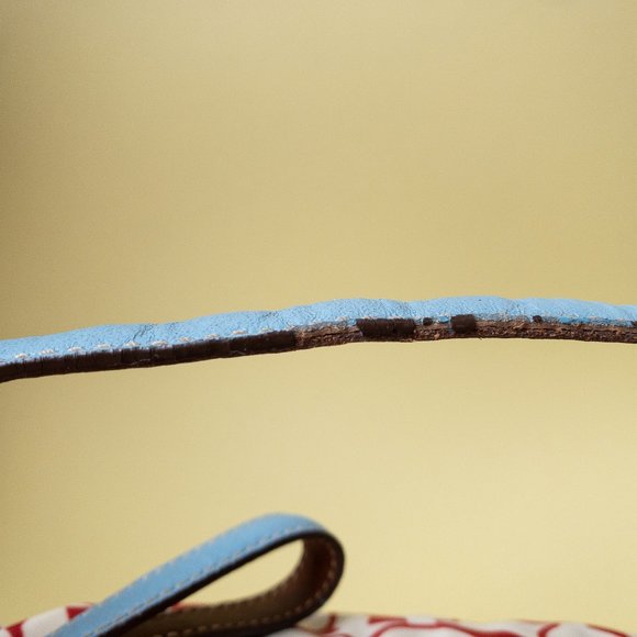 COACH VTG 2000’s Coach Mini Handbag Cream & Red C - Picture 10 of 10